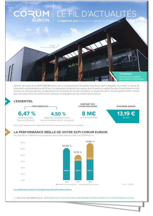 SCPI CORUM Eurion : Documentation & Actualités 2020-2021